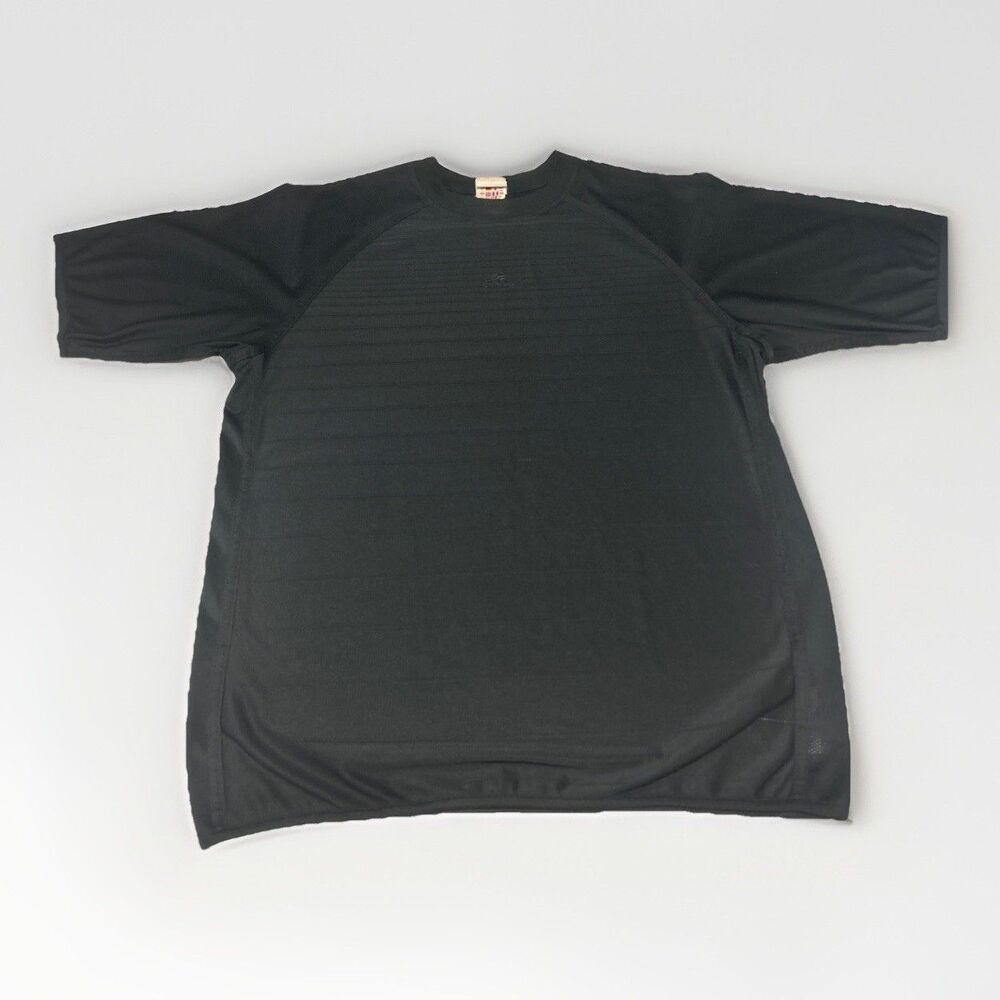 Adidas Shirt Mens Activewear Climalite Performance Large Black Logo Short Sleeve